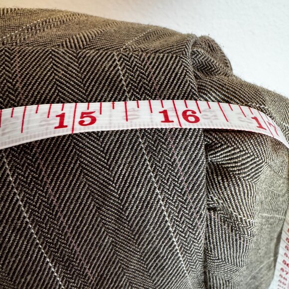 Vintage EDC by Esprit Brown Stripe Crop Short Sleeve Jacket Medium - Picture 4 of 7